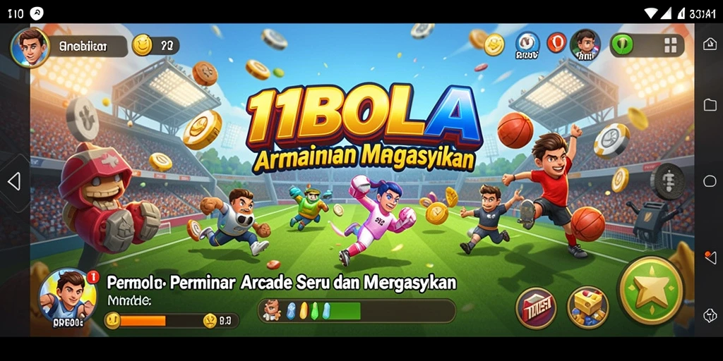 Tangkapan layar menunjukkan aksi mendebarkan dalam permainan Arcade 11BOLA.