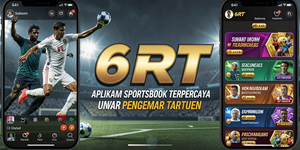 Tampilan menarik dan interaktif dari aplikasi Sportsbook 6RT.