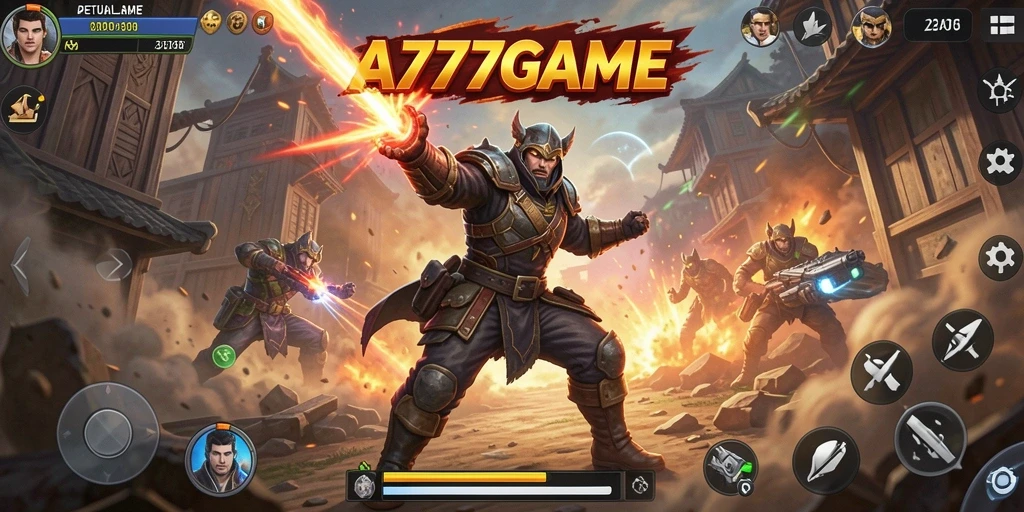 Tangkapan layar A777GAME menampilkan aksi seru dalam gameplay yang menegangkan.