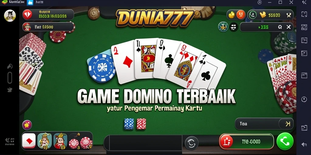 Tampilan gameplay seru DUNIA777 pada permainan Domino.