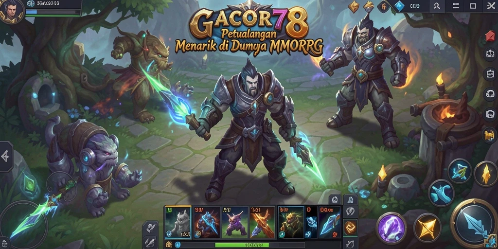 Screenshot GACOR78 menampilkan pertarungan seru di dunia fantasi.