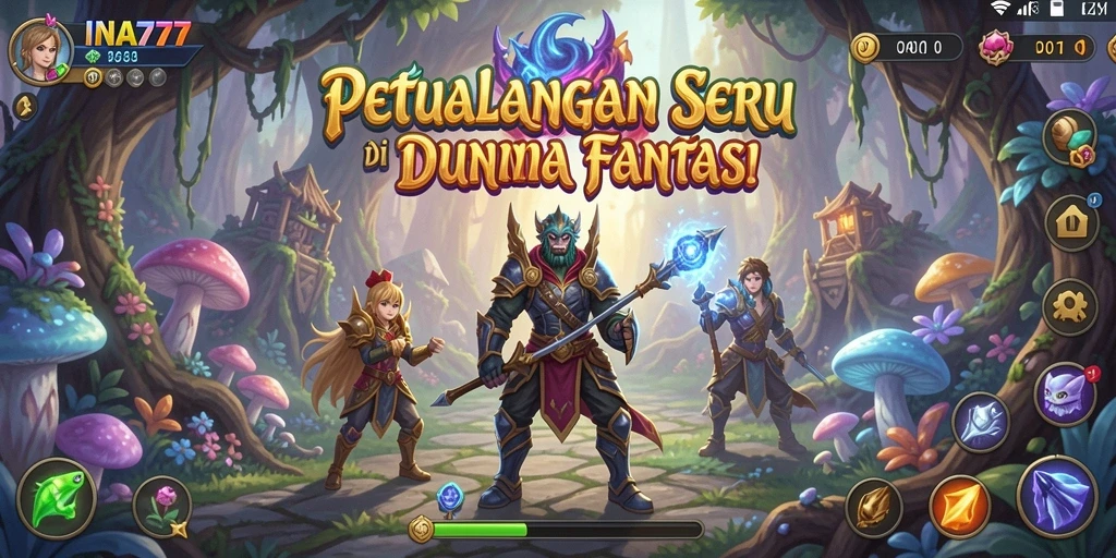 Screenshot utama INA777 menampilkan aksi seru dalam permainan petualangan.