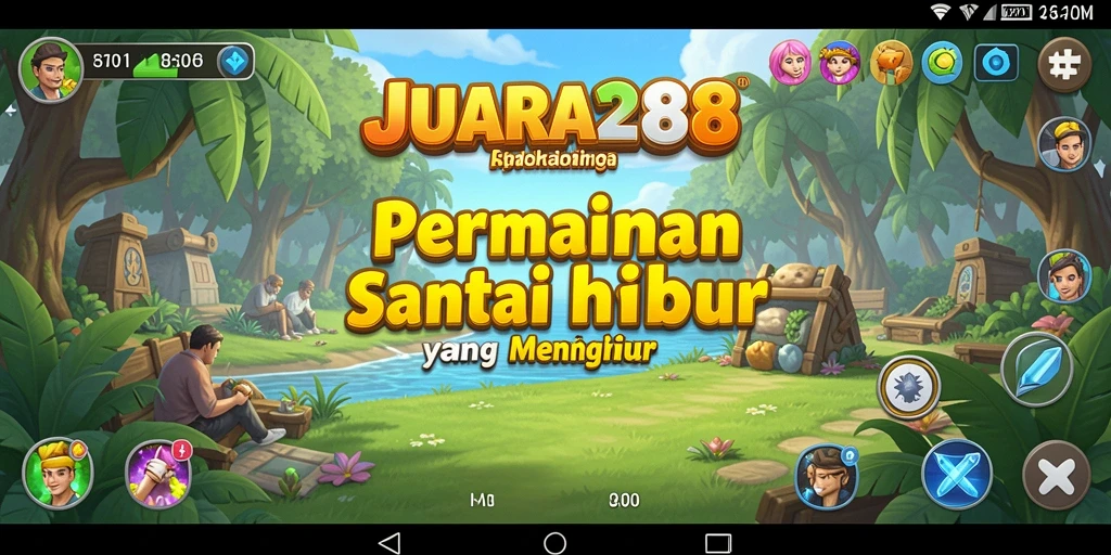 Tangkapan layar gameplay JUARA288 menampilkan suasana santai yang menyenangkan.
