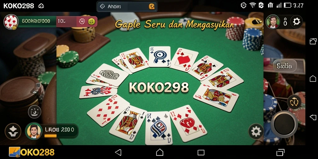 Screenshot KOKO288 menampilkan aksi seru permainan Gaple.