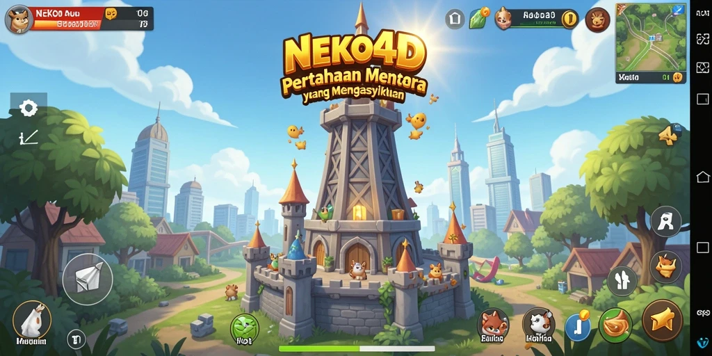Tangkapan layar gameplay NEKO4D menampilkan momen seru Tower Defense.