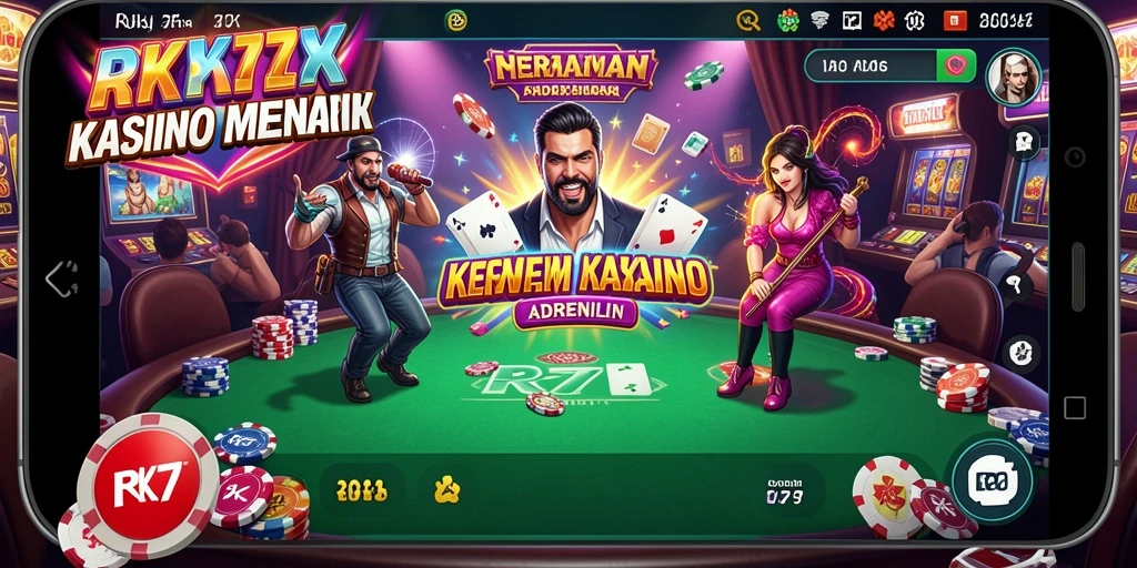 Screenshot gameplay RK77 menampilkan suasana kasino yang seru.