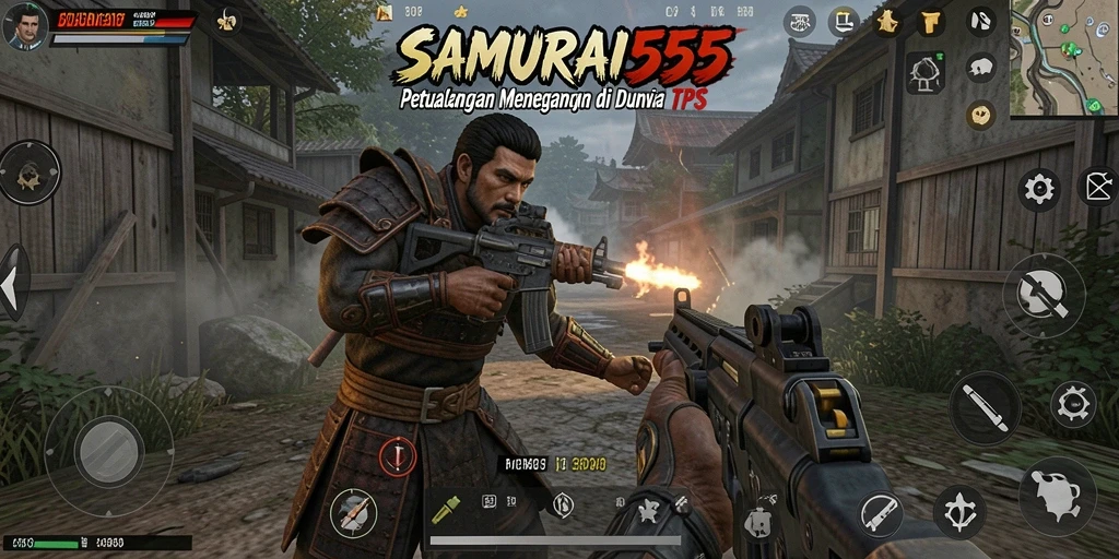 Screenshot SAMURAI555 menampilkan aksi seru dalam permainan TPS.