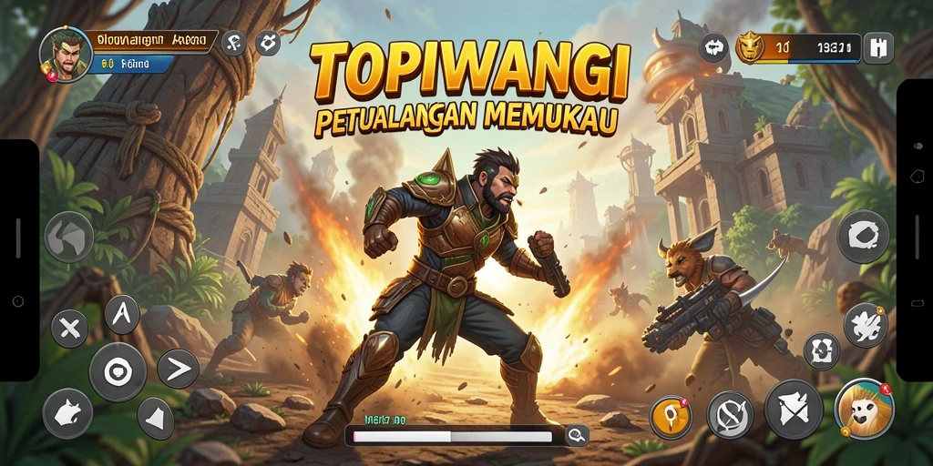 Tangkapan layar gameplay aksi mendebarkan dari TOPIWANGI.