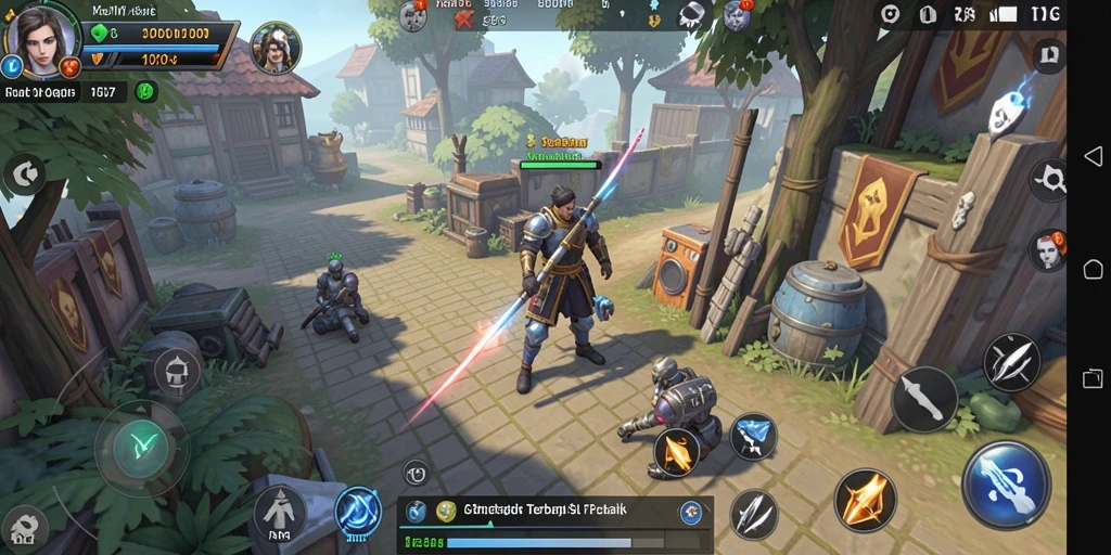 Screenshot menunjukkan pertempuran epik dalam V07 dengan strategi SLG.